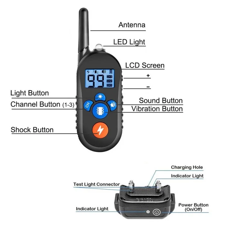 Rechargeable Remote Dog Training Collars with Waterproof Electric Dog Collars for 2 Dogs Rechargeable Remote Dog Training Collars with Waterproof Electric Dog Collars for 2 Dogs