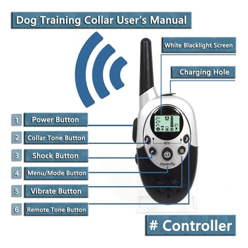 Rechargeable Waterproof Dog Training Collars with remote dog shock E-Collars Rechargeable Waterproof Dog Training Collars with remote dog shock E-Collars