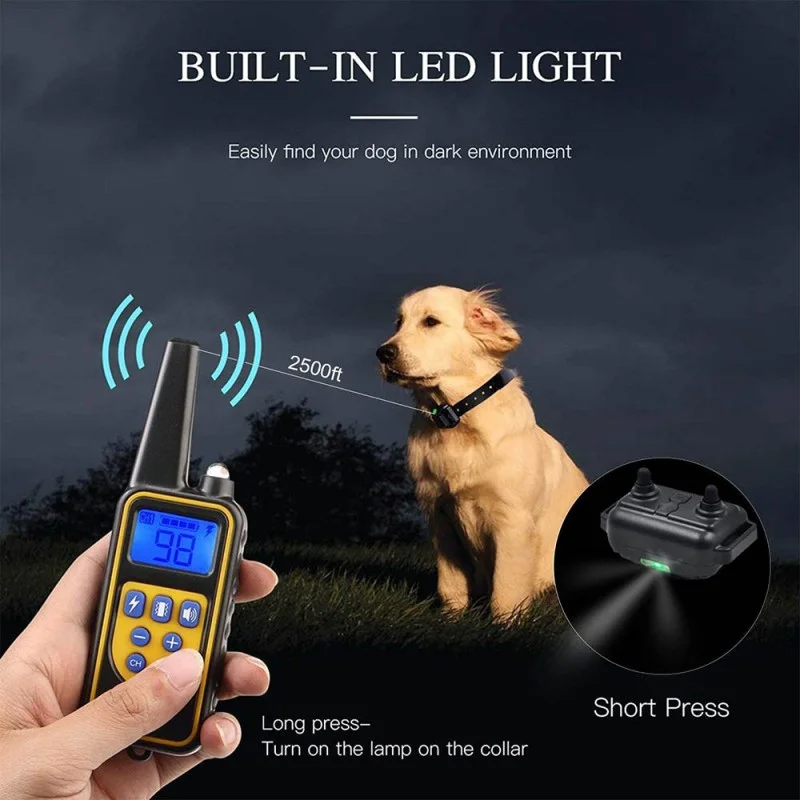 Dog Training Collars Remote Rechargeable and Waterproof Electric Dog Collars for 2 Dogs Dog Training Collars Remote Rechargeable and Waterproof Electric Dog Collars for 2 Dogs